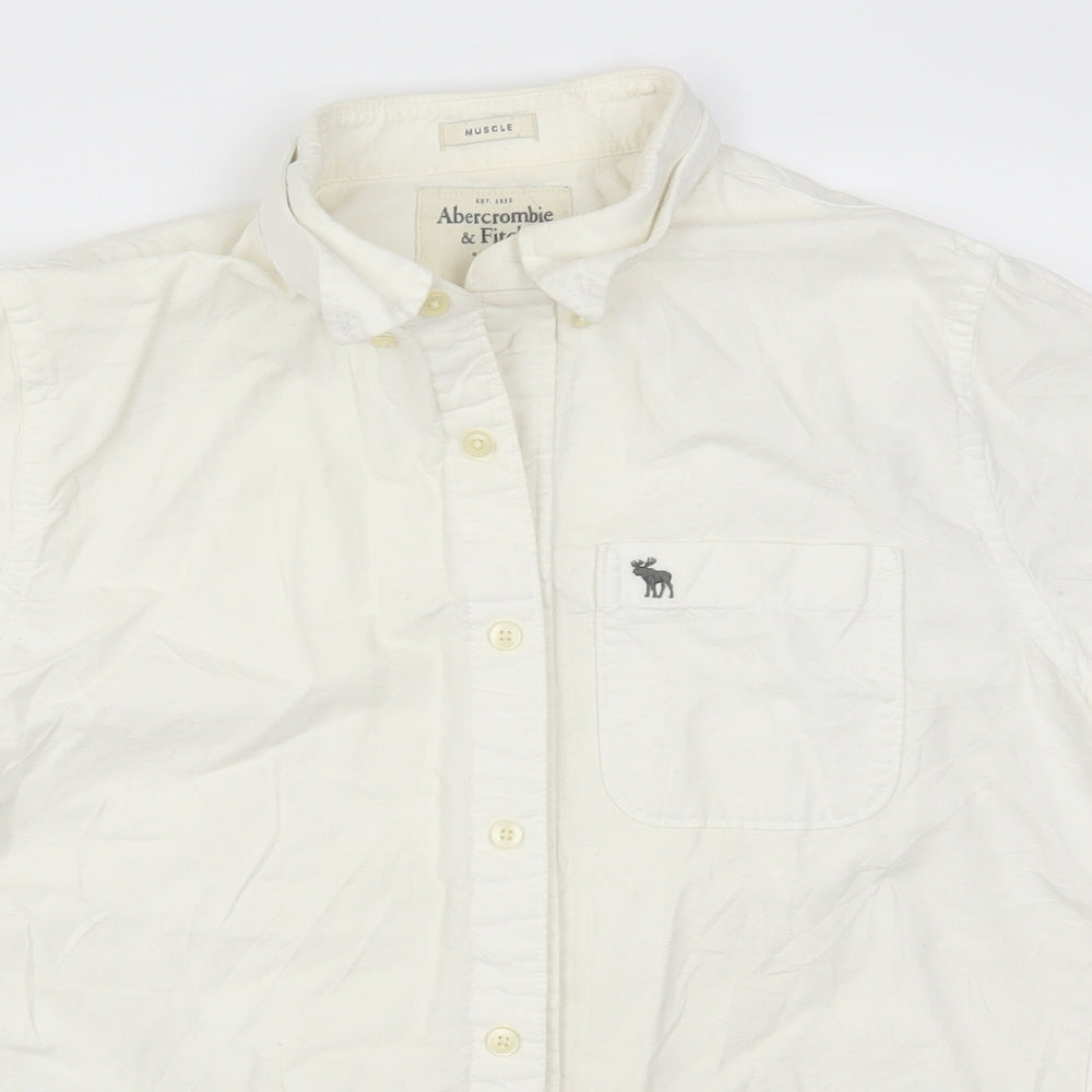 Abercrombie & Fitch Mens White    Button-Up Size M