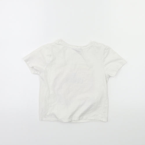 Matalan Girls White   Basic T-Shirt Size 7 Years