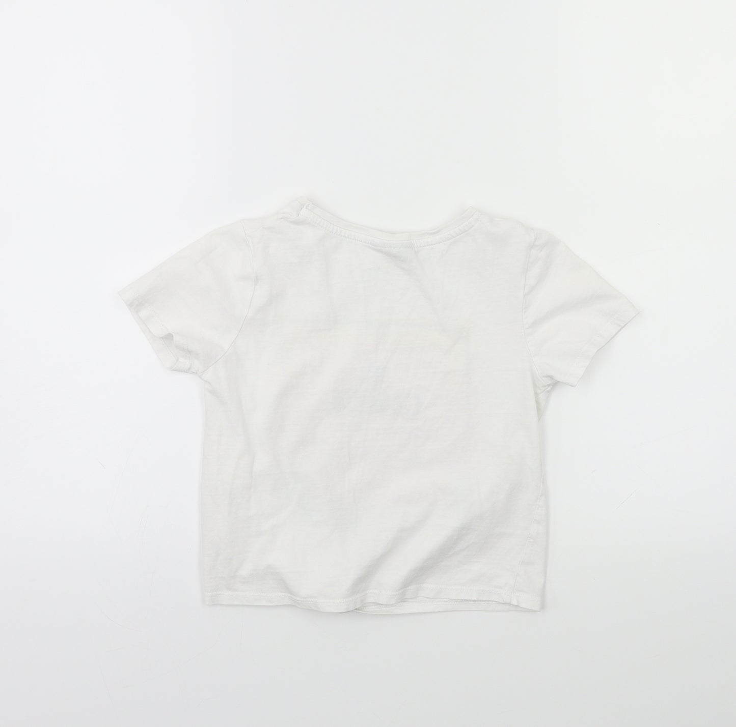 Matalan Girls White   Basic T-Shirt Size 7 Years