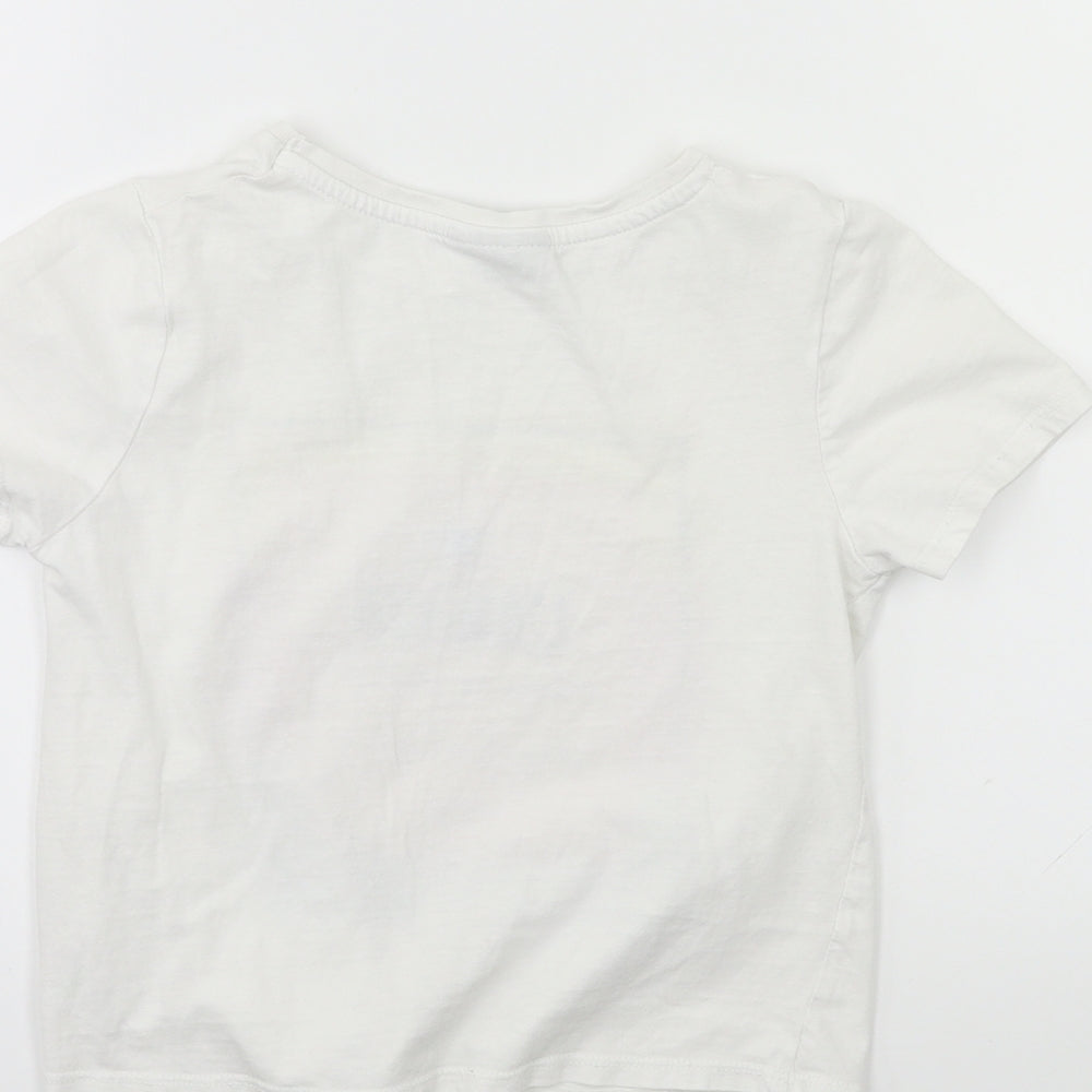 Matalan Girls White   Basic T-Shirt Size 7 Years