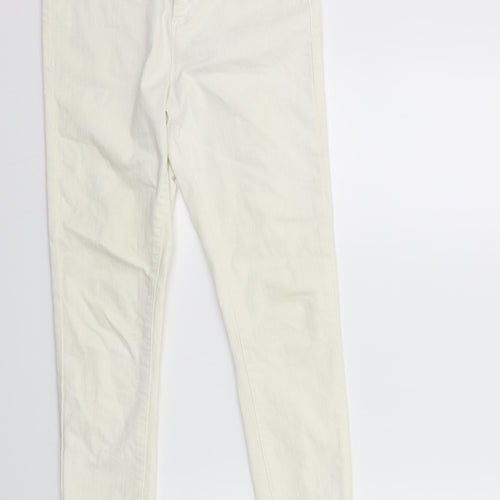 Miss Selfridge Womens White  Denim Skinny Jeans Size 10 L26 in