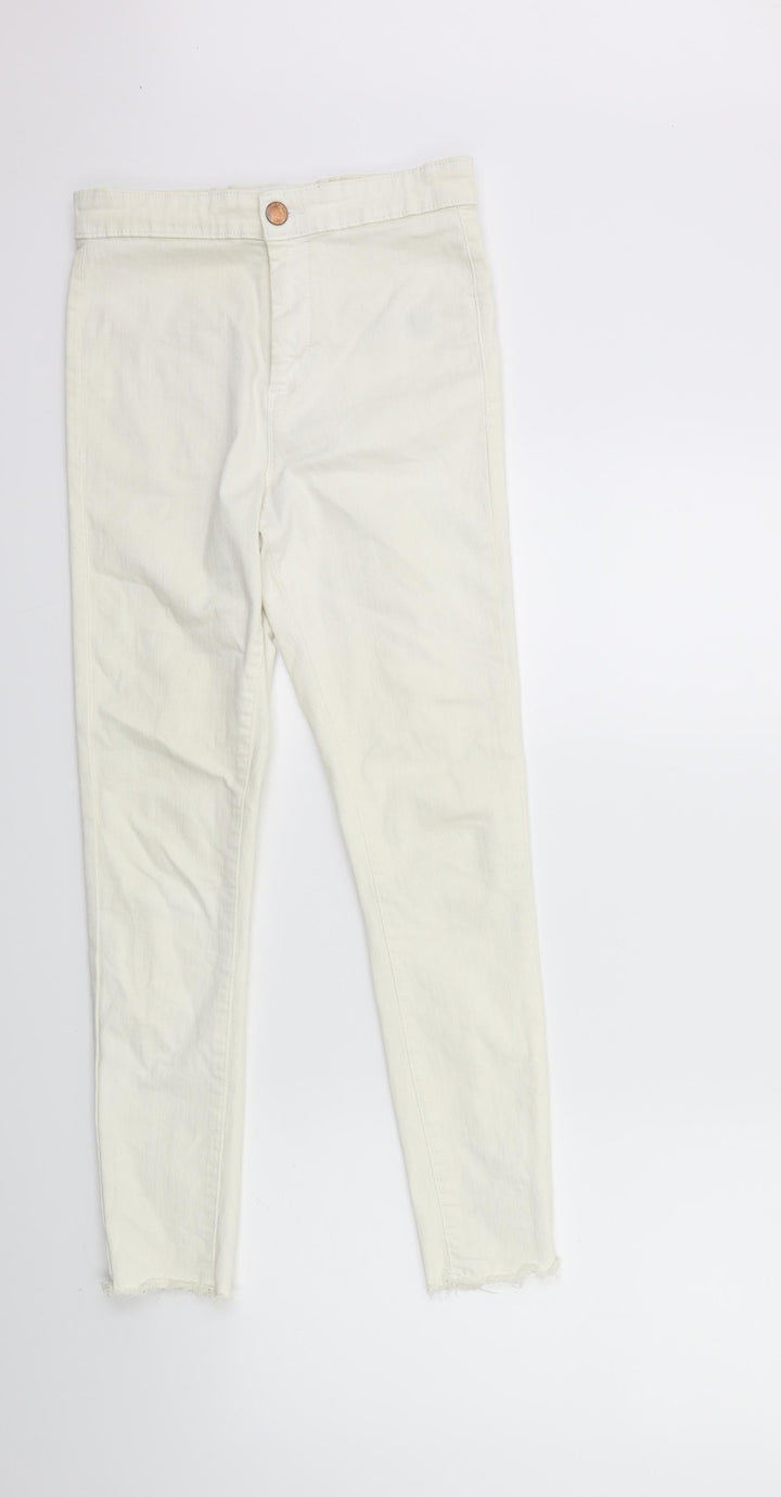 Miss Selfridge Womens White Denim Skinny Jeans Size 10 L26 in