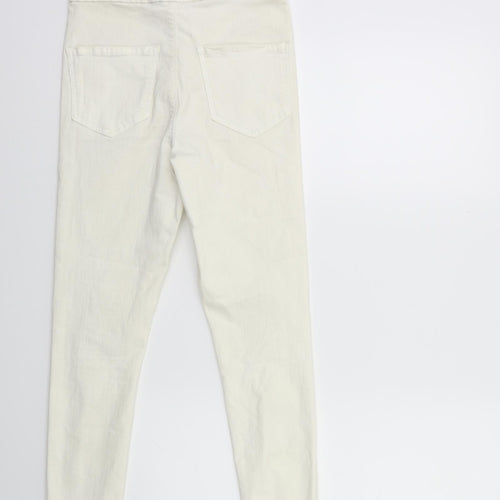 Miss Selfridge Womens White  Denim Skinny Jeans Size 10 L26 in