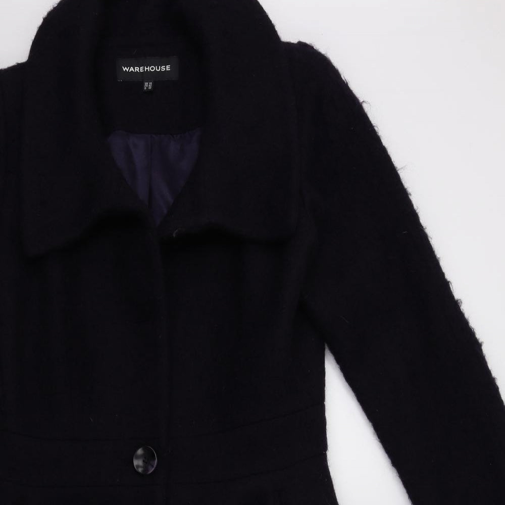 Warehouse Womens Black   Overcoat Coat Size 14