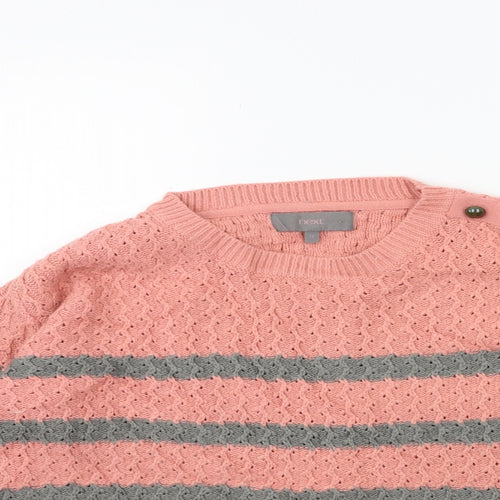 NEXT Womens Pink Striped Knit Pullover Jumper Size 12
