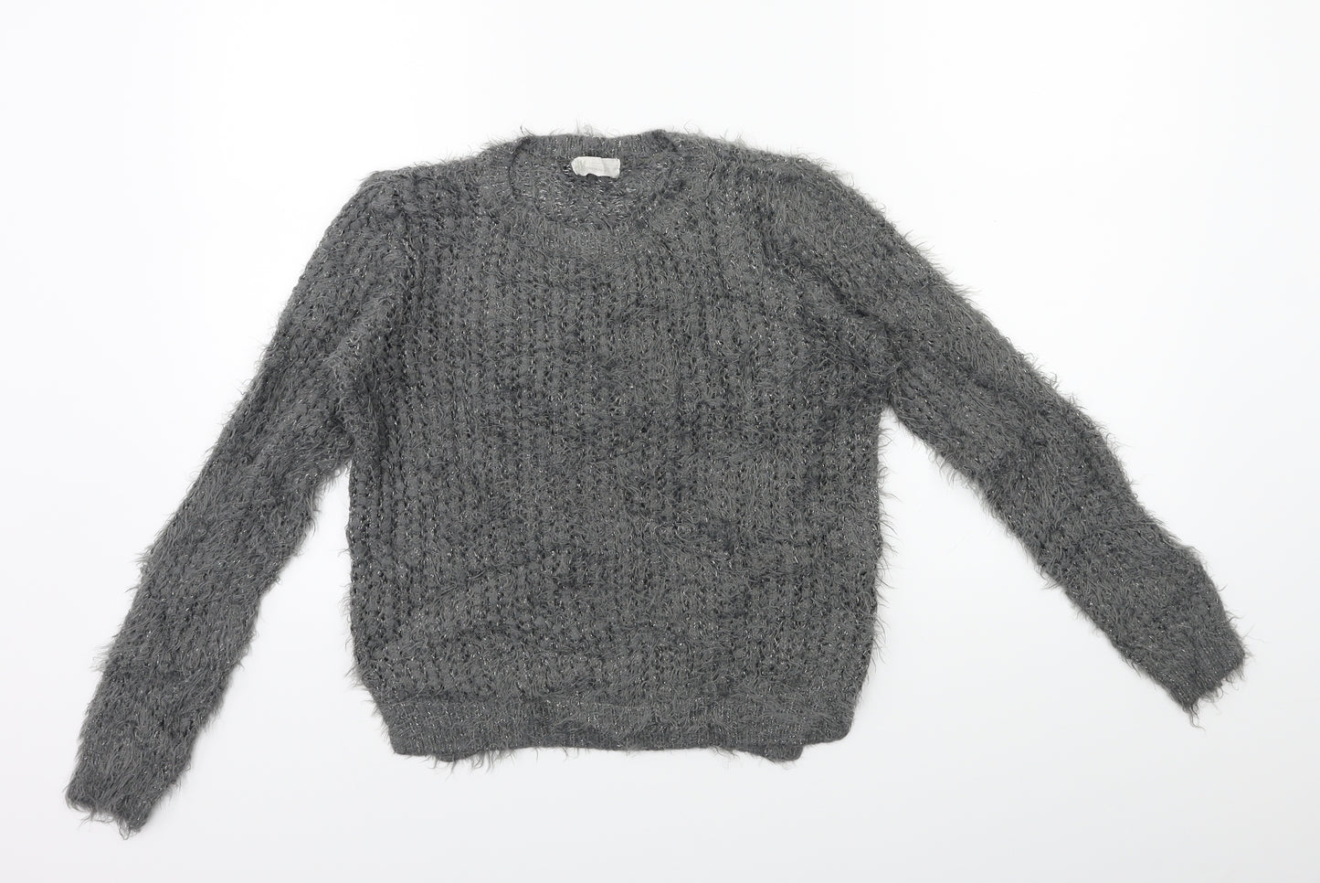 H&M Girls Grey  Knit Pullover Jumper Size 10 Years
