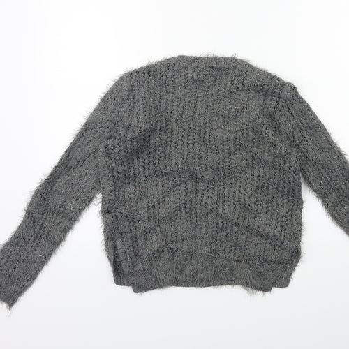 H&M Girls Grey  Knit Pullover Jumper Size 10 Years