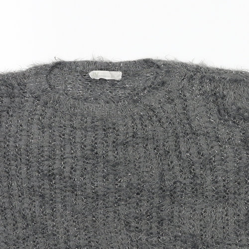 H&M Girls Grey  Knit Pullover Jumper Size 10 Years