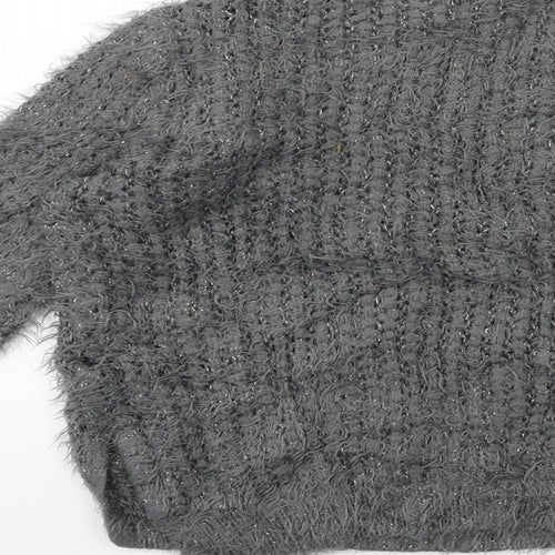 H&M Girls Grey  Knit Pullover Jumper Size 10 Years
