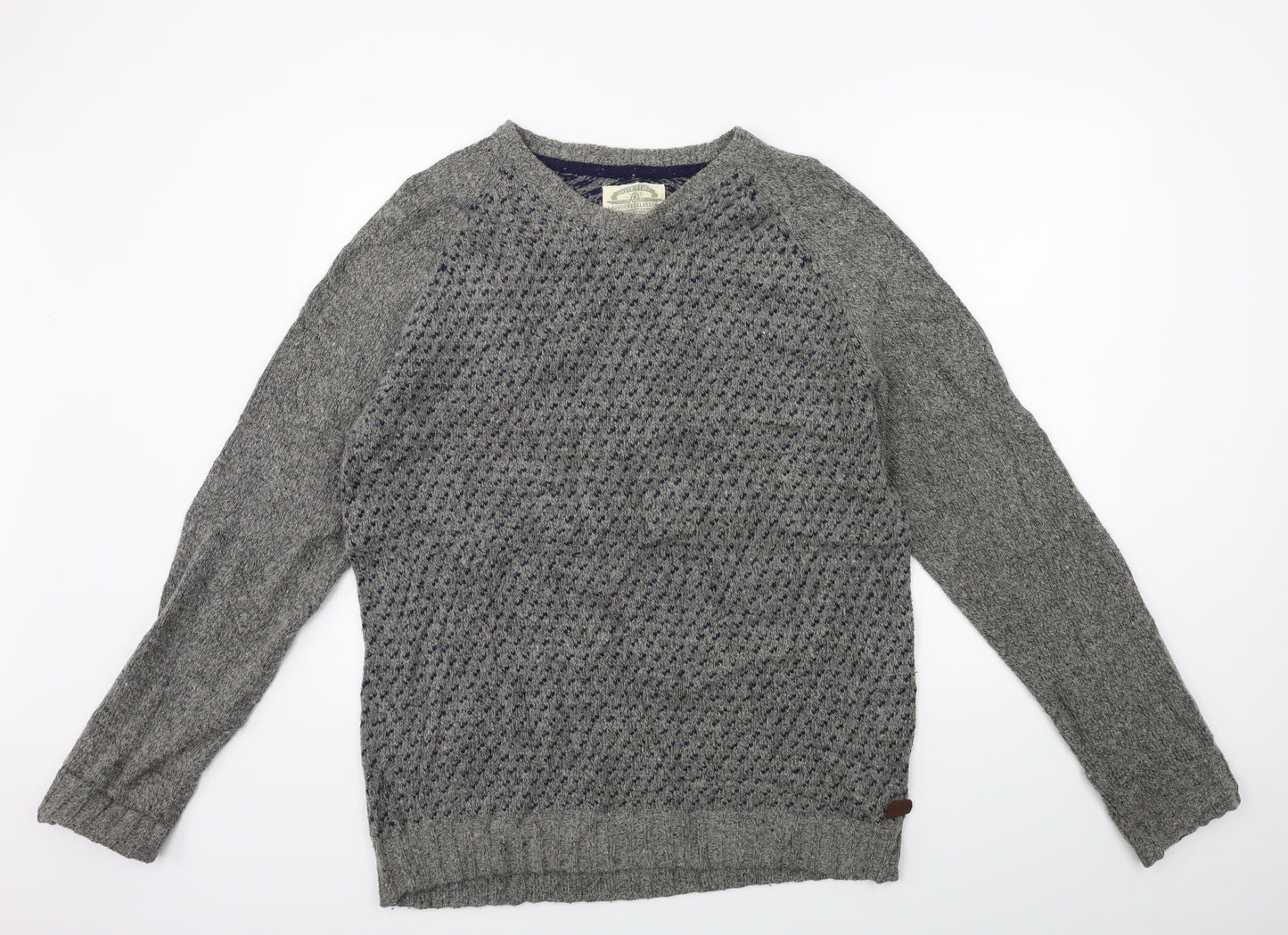 White Stuff Mens Grey  Knit Pullover Jumper Size XL