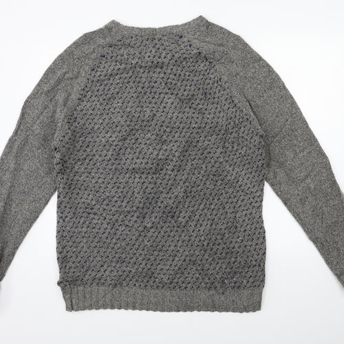 White Stuff Mens Grey  Knit Pullover Jumper Size XL