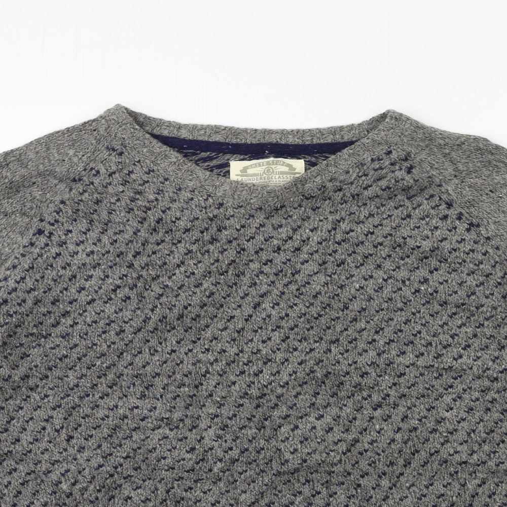 White Stuff Mens Grey  Knit Pullover Jumper Size XL