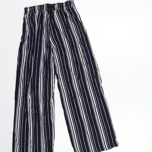 Preworn Womens Blue Striped  Trousers  Size S L24 in
