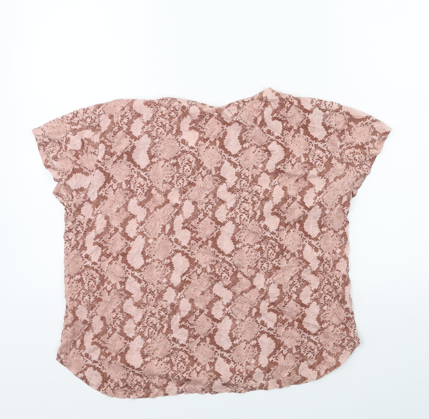 H&M Womens Pink Animal Print  Basic T-Shirt Size S