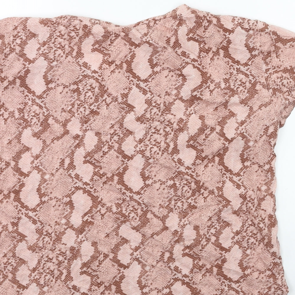 H&M Womens Pink Animal Print  Basic T-Shirt Size S
