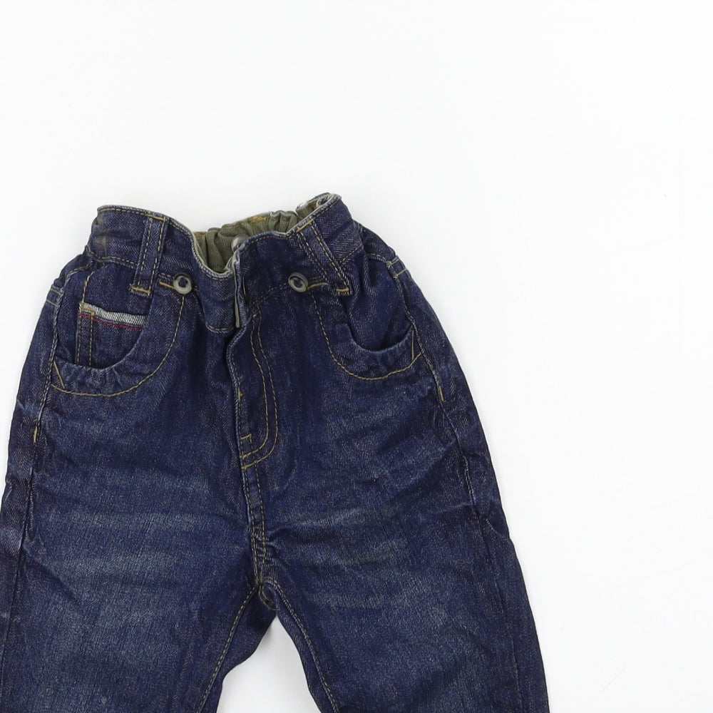 Matalan Baby Blue  Denim Cargo Jeans Size 12-18 Months