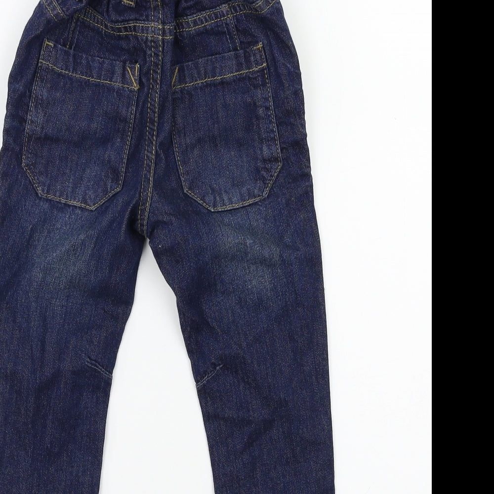 Matalan Baby Blue  Denim Cargo Jeans Size 12-18 Months