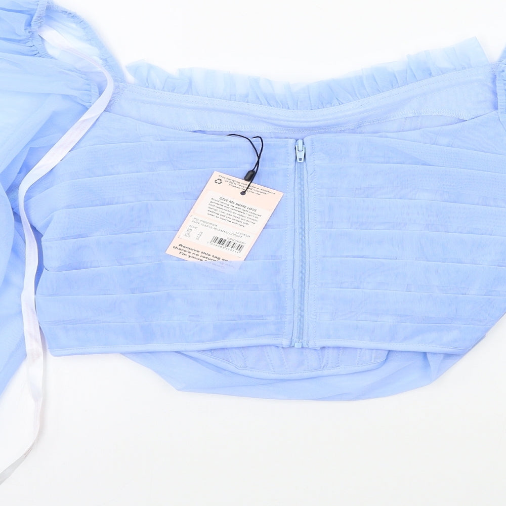 Missguided Womens Blue   Basic Blouse Size 16  - CORSET