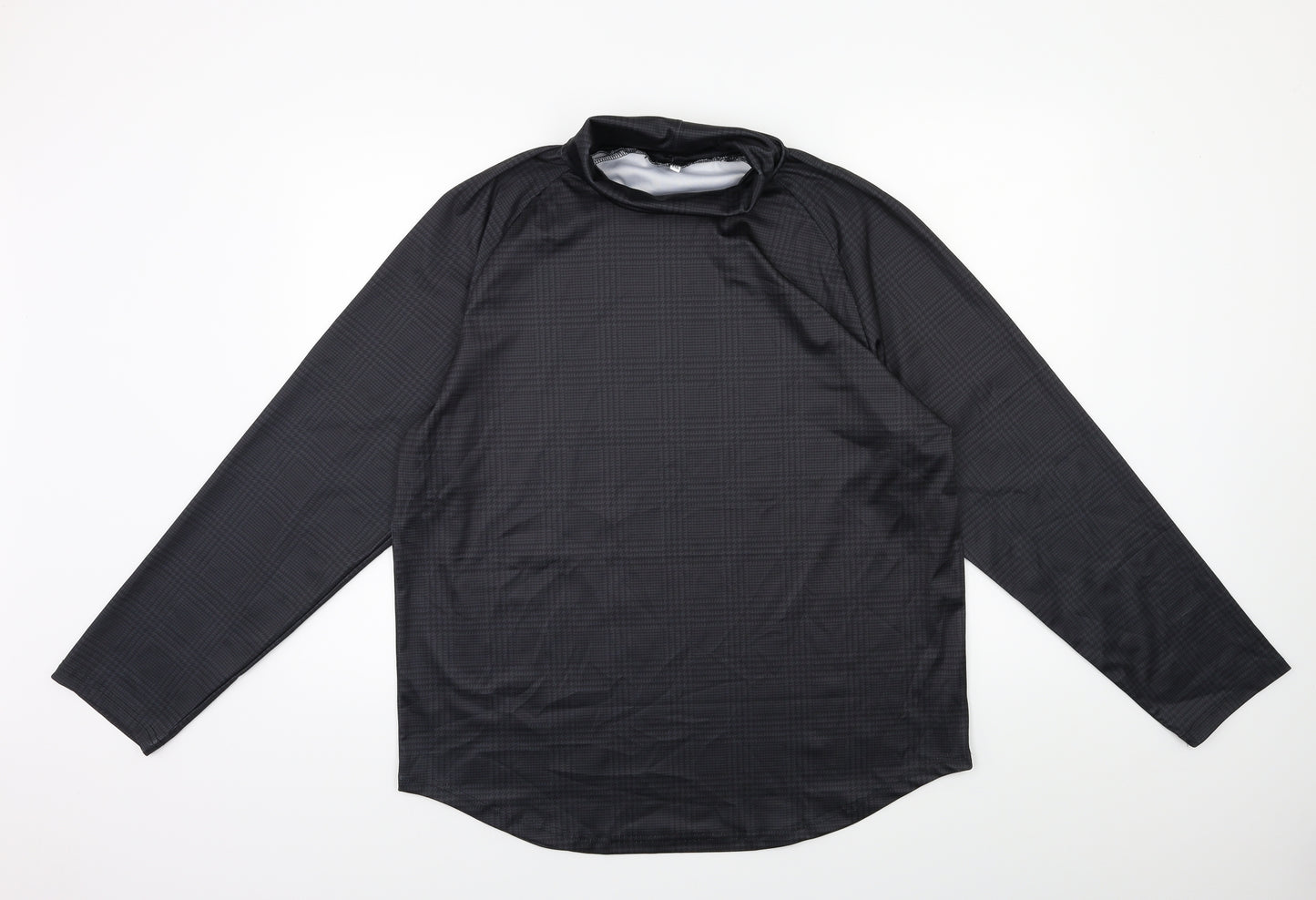 Preworn Mens Black Check   T-Shirt Size 2XL