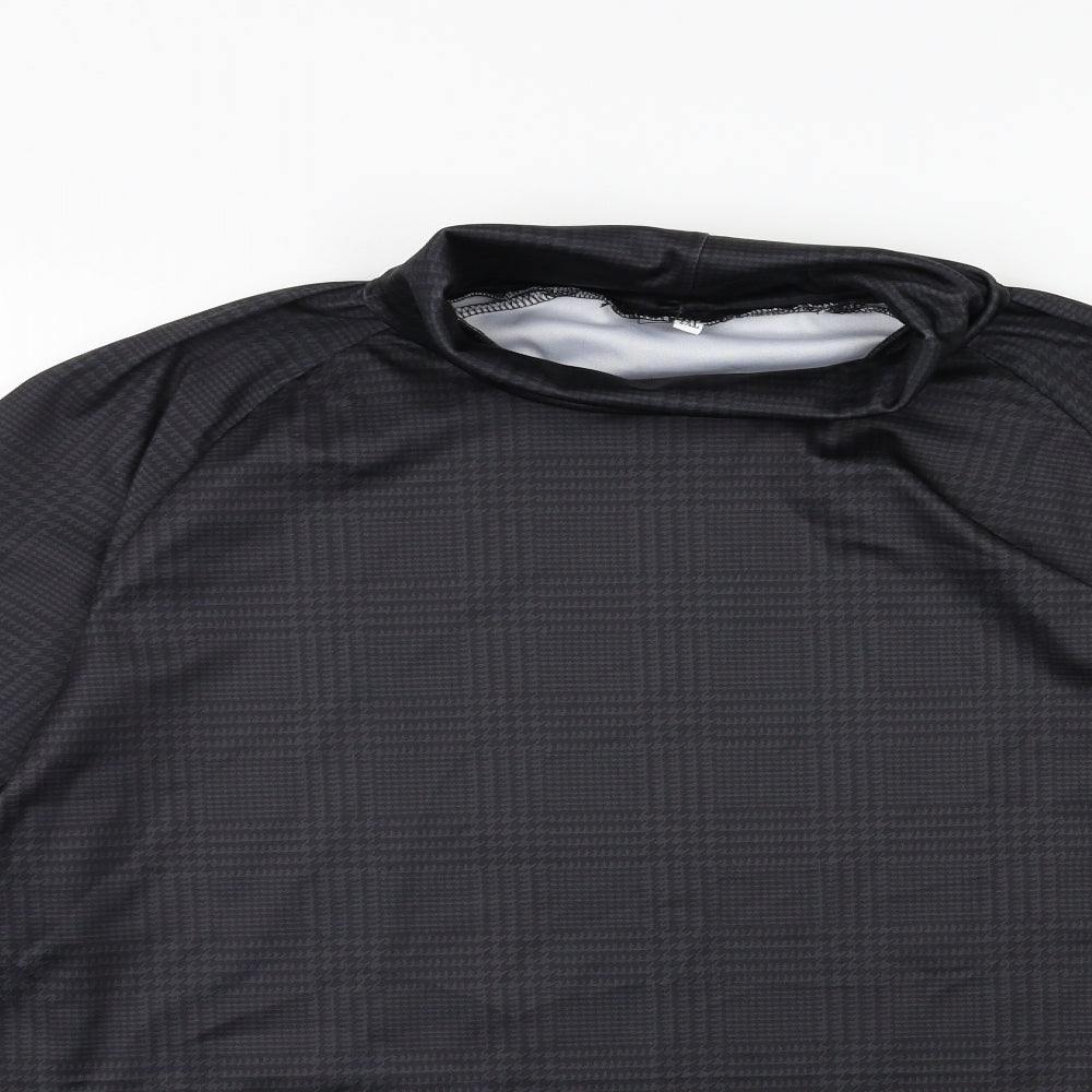 Preworn Mens Black Check   T-Shirt Size 2XL