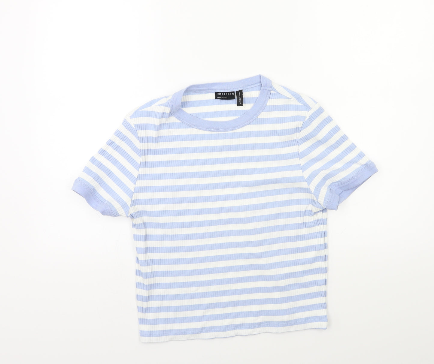 ASOS Womens Blue Striped  Basic T-Shirt Size 16