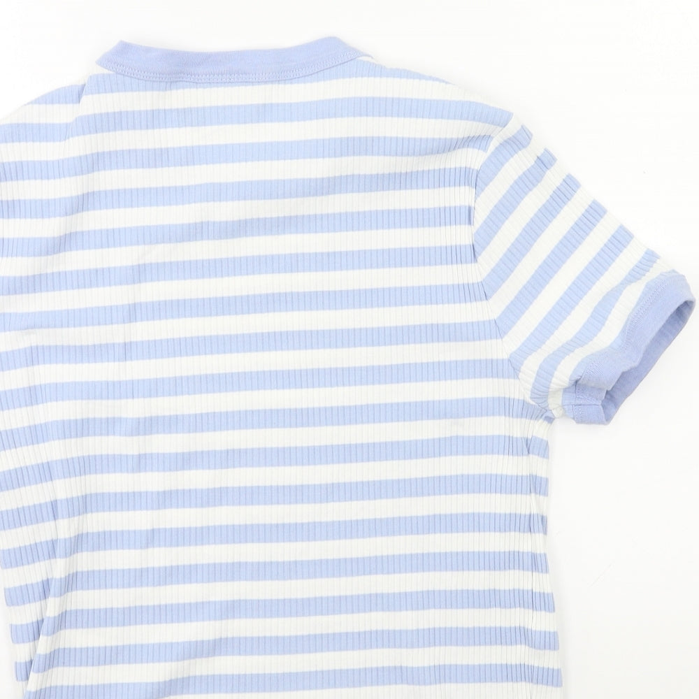 ASOS Womens Blue Striped  Basic T-Shirt Size 16