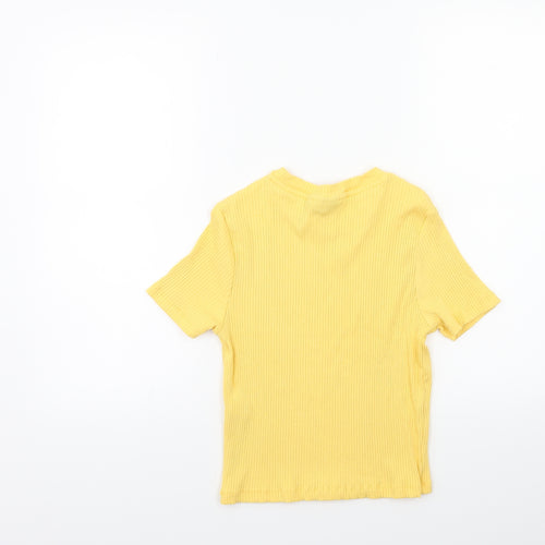 ASOS Womens Yellow  Knit Basic T-Shirt Size 14