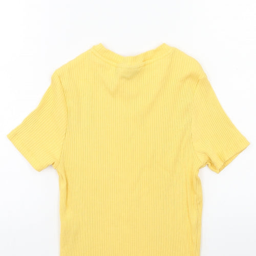 ASOS Womens Yellow  Knit Basic T-Shirt Size 14