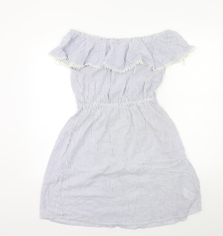 H&M Womens Blue Striped Shift Size 6