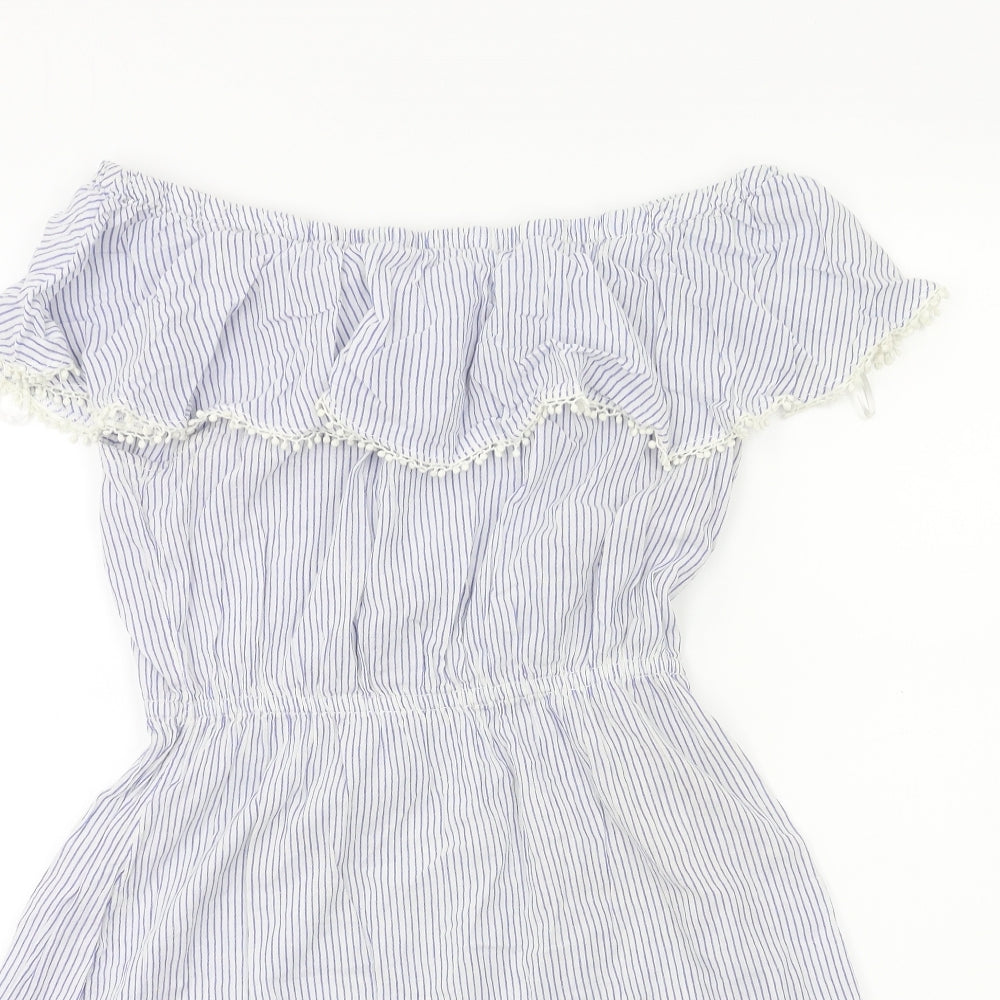 H&M Womens Blue Striped  Shift  Size 6