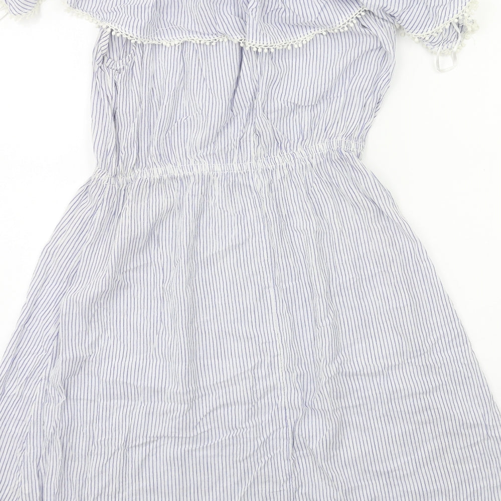 H&M Womens Blue Striped  Shift  Size 6