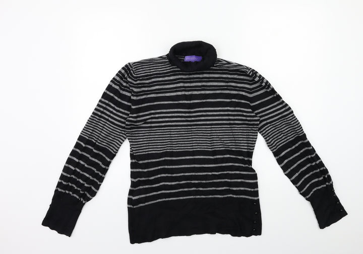 Autonomy Womens Green Striped Knit Pullover Jumper Size 12