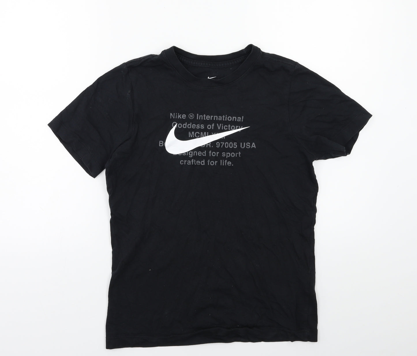Nike Boys Black   Basic T-Shirt Size 13 Years