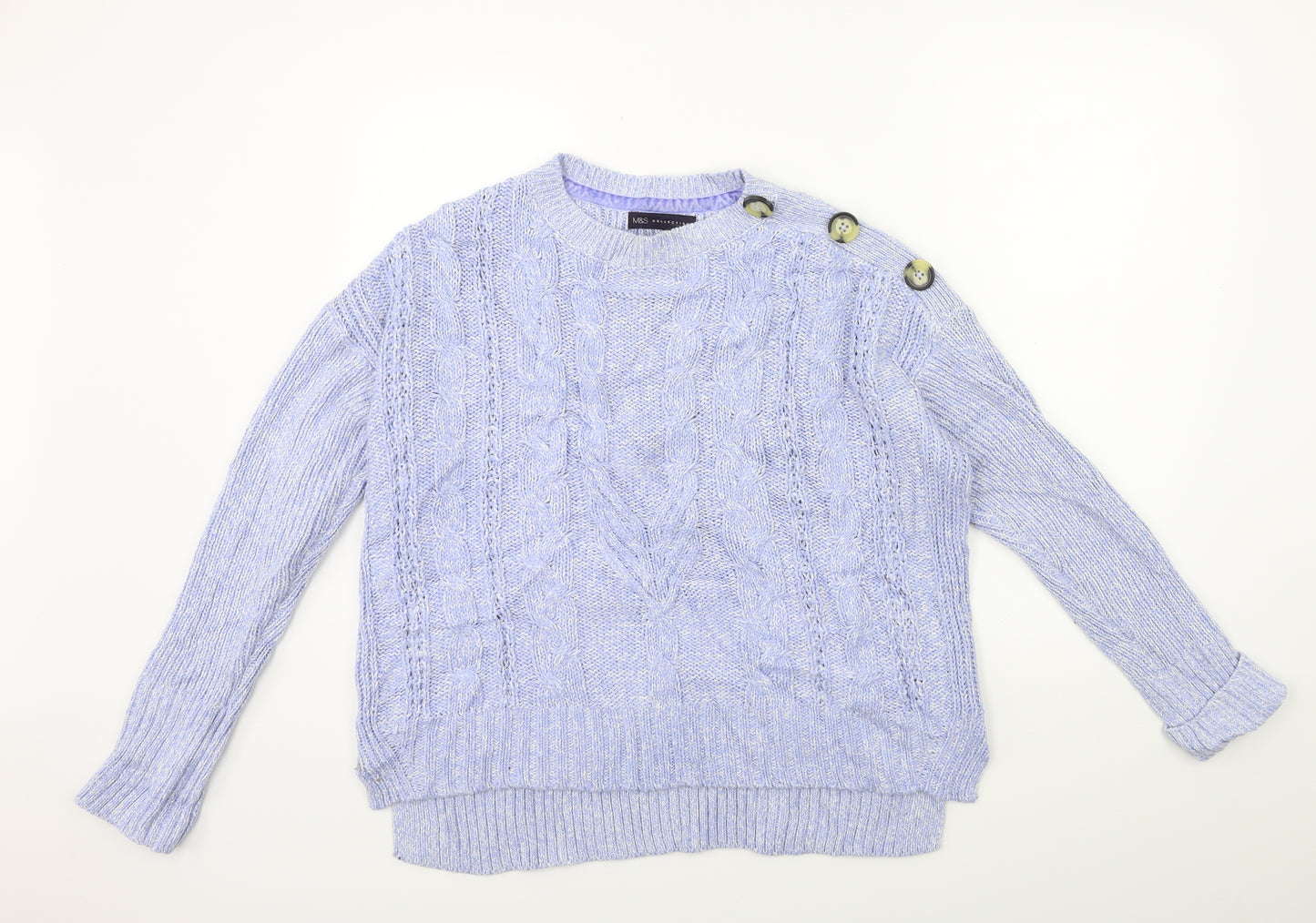 Marks and Spencer Womens Blue  Knit Pullover Jumper Size 14
