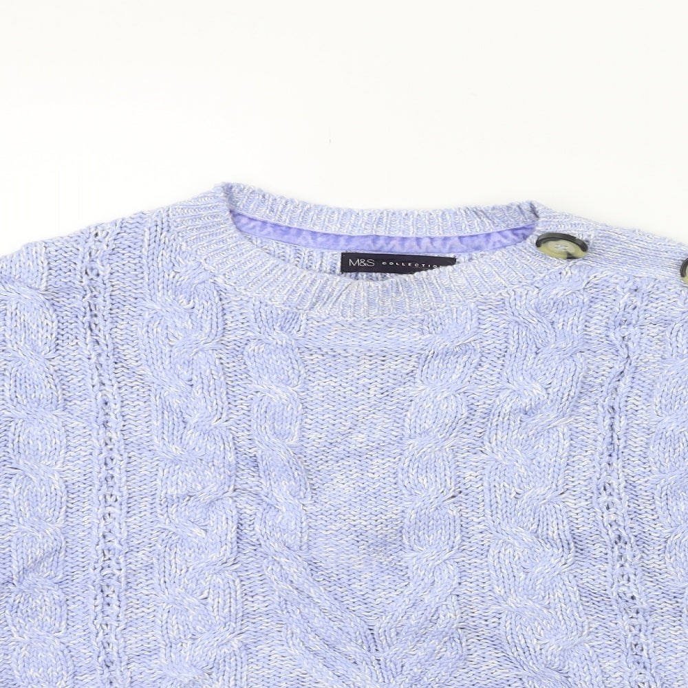 Marks and Spencer Womens Blue  Knit Pullover Jumper Size 14