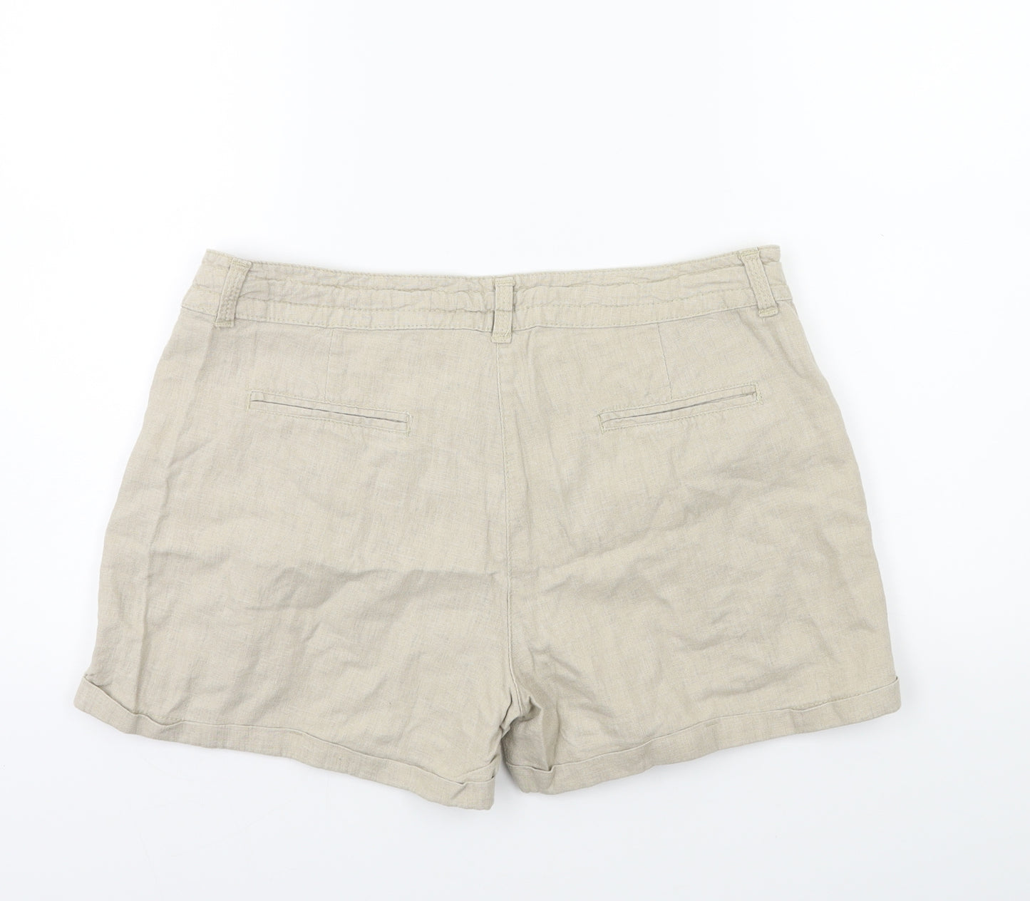Denim & Co. Womens Beige   Cargo Shorts Size 12