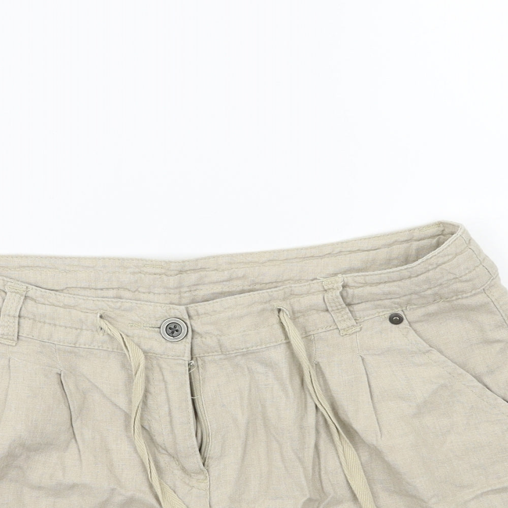 Denim & Co. Womens Beige   Cargo Shorts Size 12