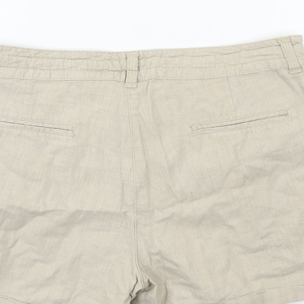 Denim & Co. Womens Beige   Cargo Shorts Size 12