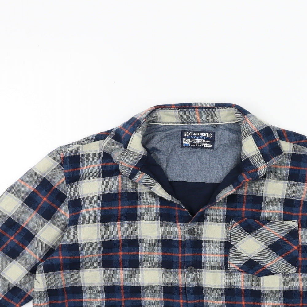 NEXT Boys Blue Check  Basic Button-Up Size 11 Years