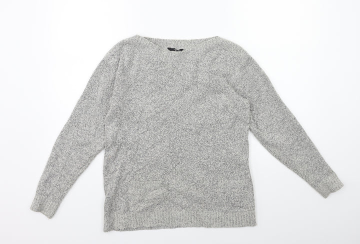 M&Co Womens Grey Knit Pullover Jumper Size 12