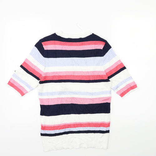 Marks and Spencer Womens Pink Striped Knit Pullover Jumper Size 12