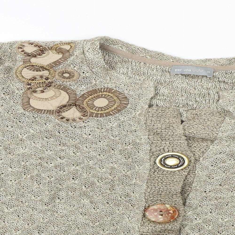 Per Una  Womens Beige   Cardigan Jumper Size XL