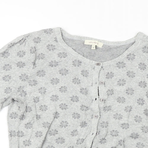 Vacknox  Womens Grey Floral  Cardigan Jumper Size M