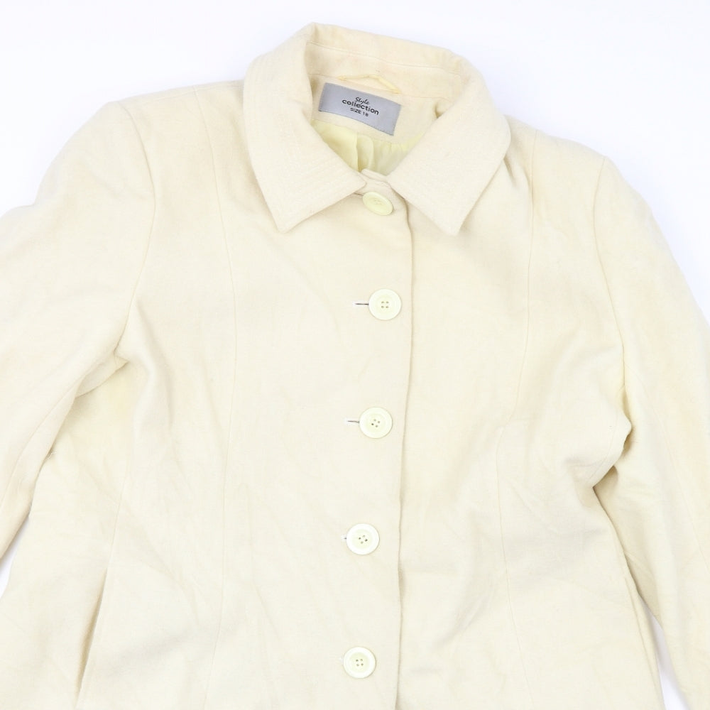 Style Collection  Womens Ivory   Jacket Coat Size 18