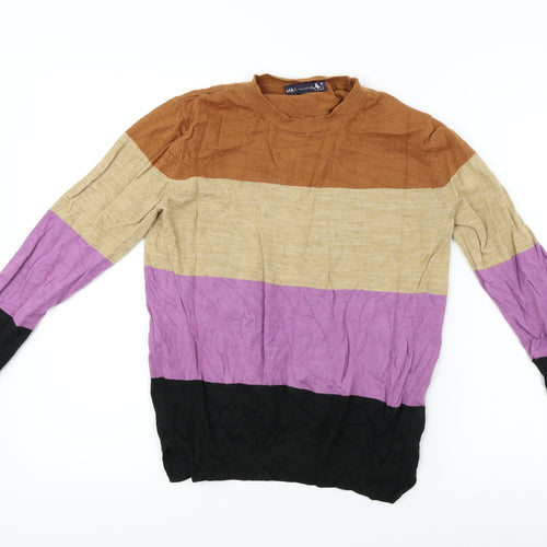 Marks and Spencer  Womens Beige Striped  Pullover Jumper Size 10