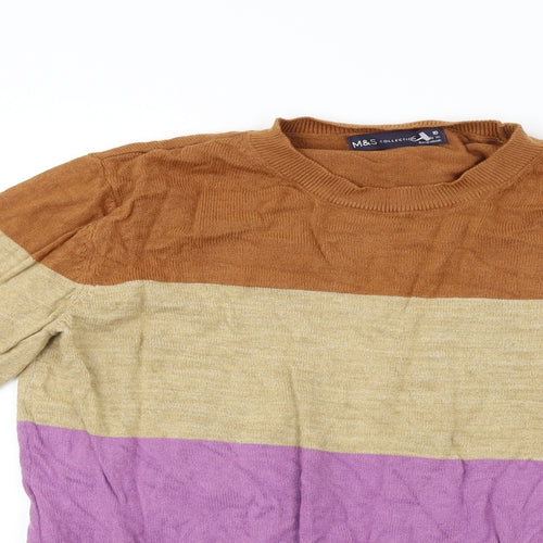 Marks and Spencer  Womens Beige Striped  Pullover Jumper Size 10