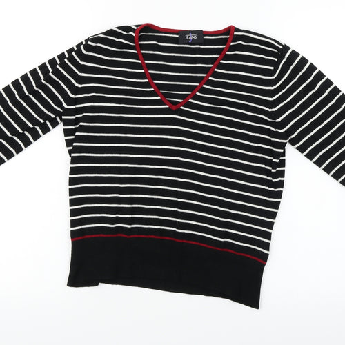 Debenhams  Womens Black Striped  Pullover Jumper Size L