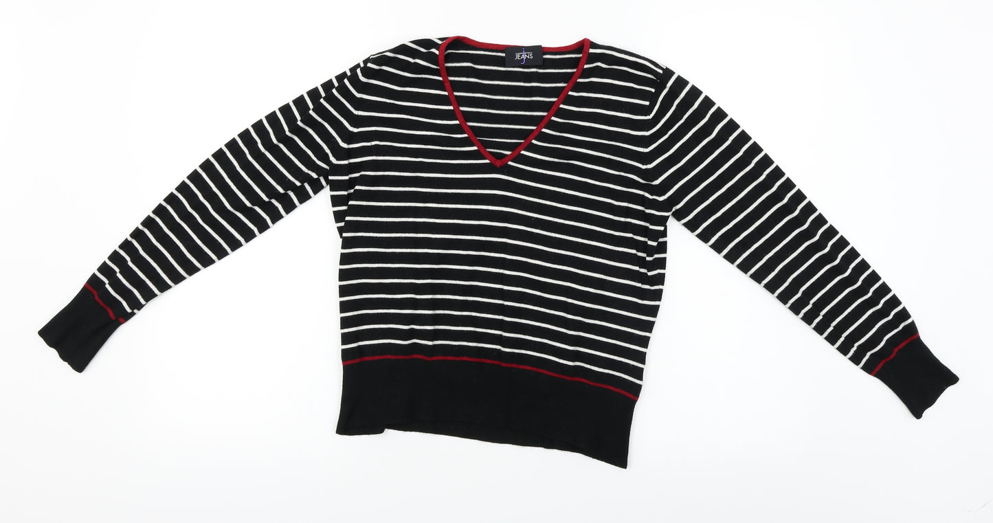 Debenhams  Womens Black Striped  Pullover Jumper Size L