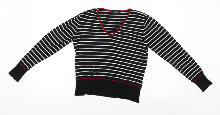 Debenhams  Womens Black Striped  Pullover Jumper Size L