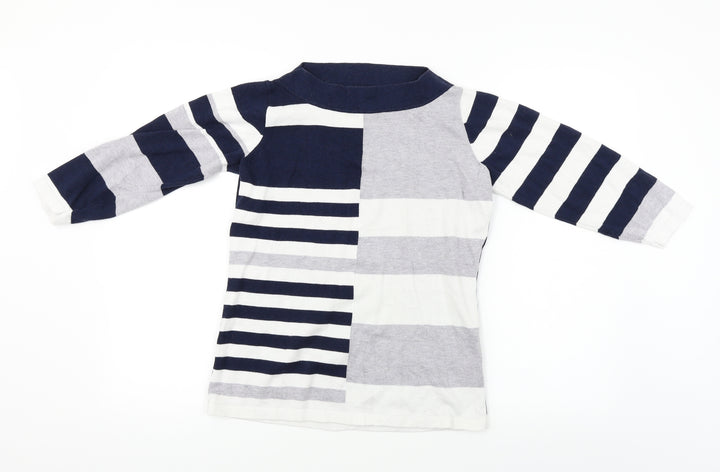 Bonmarché  Womens Blue Striped  Pullover Jumper Size XS